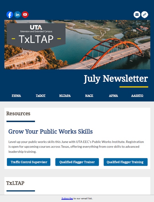 monthly newsletter